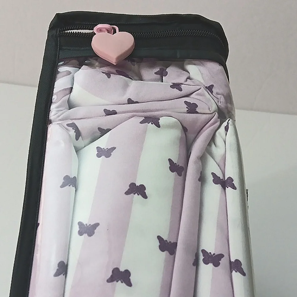 Betsey Johnson White & Purple Striped Butterfly Queen 6 Piece‎ Sheet Set NEW